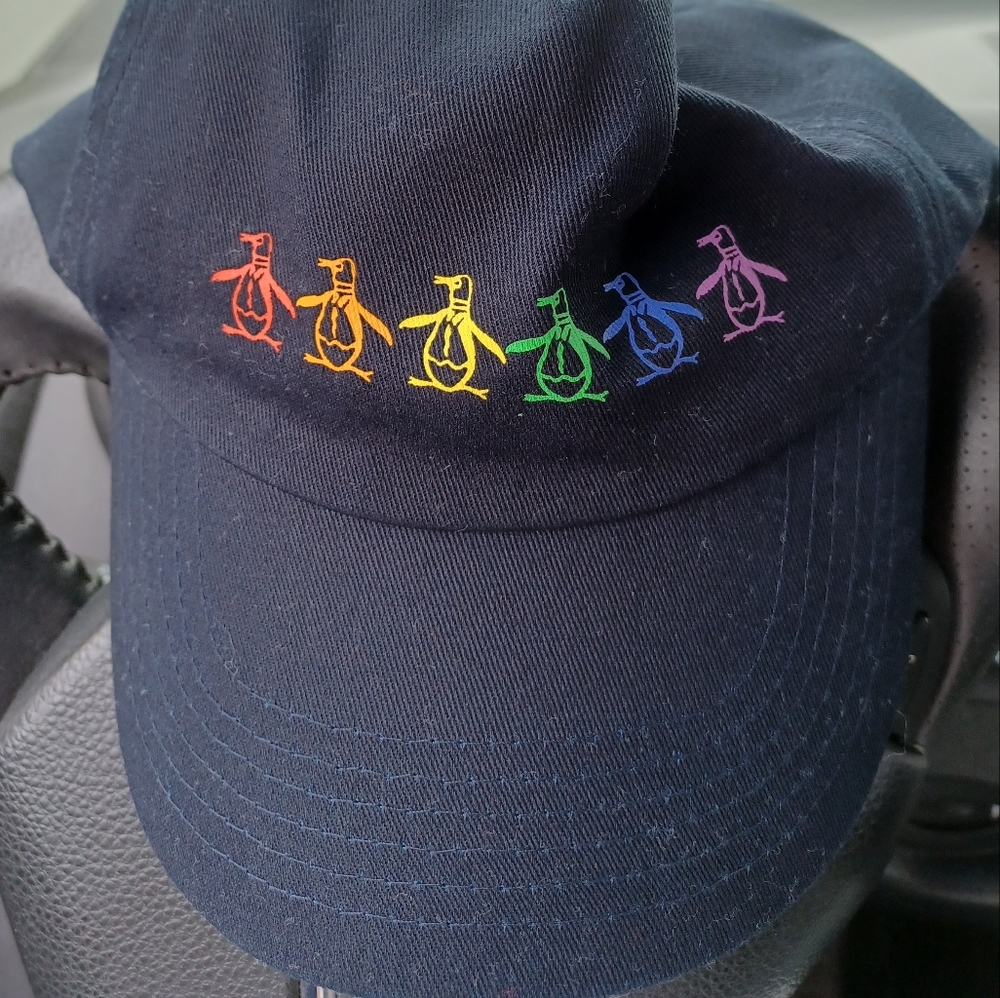 Pride Rainbow Penguin Ball Cap Navy Blue